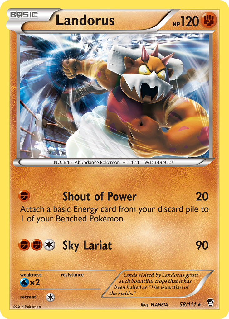 Landorus 58/111 Rare Holo card from Furious Fists