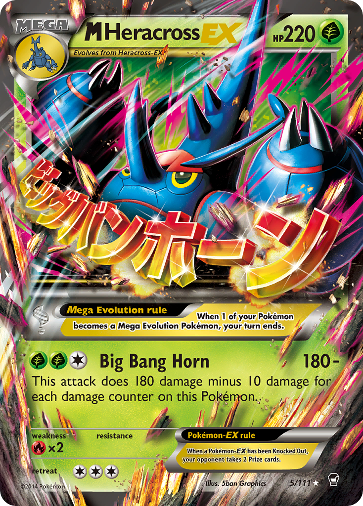 M Heracross-EX 5 Rare Holo EX card from Furious Fists