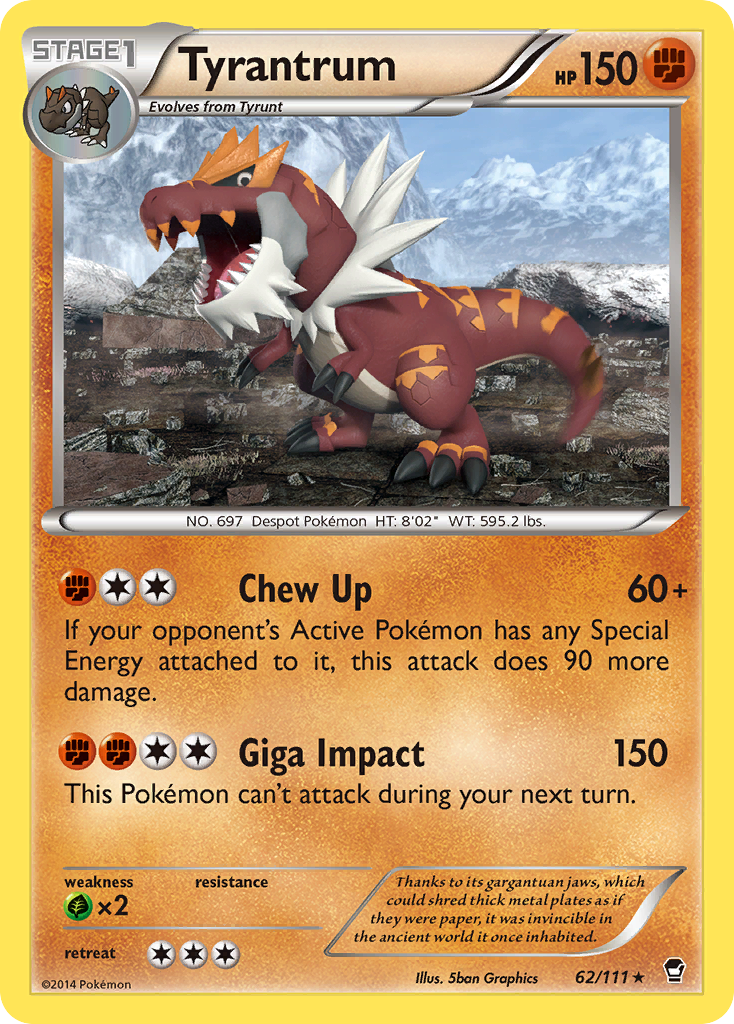 Tyrantrum 62 Rare card from Furious Fists