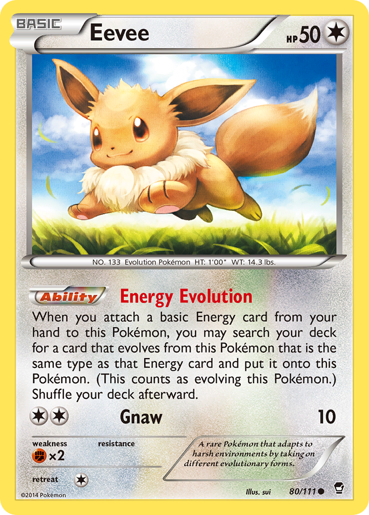 Eevee 80 Common card from Furious Fists