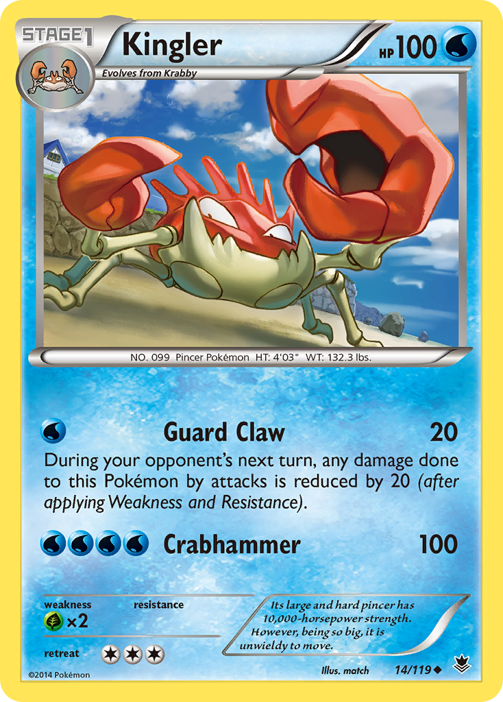 Kingler 14 Uncommon card from Phantom Forces