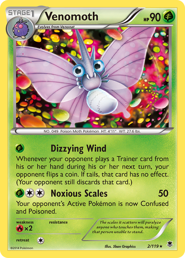 Venomoth 2 Rare card from Phantom Forces