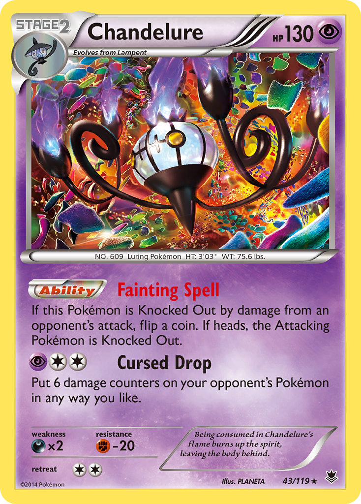 Chandelure 43 Rare Holo card from Phantom Forces