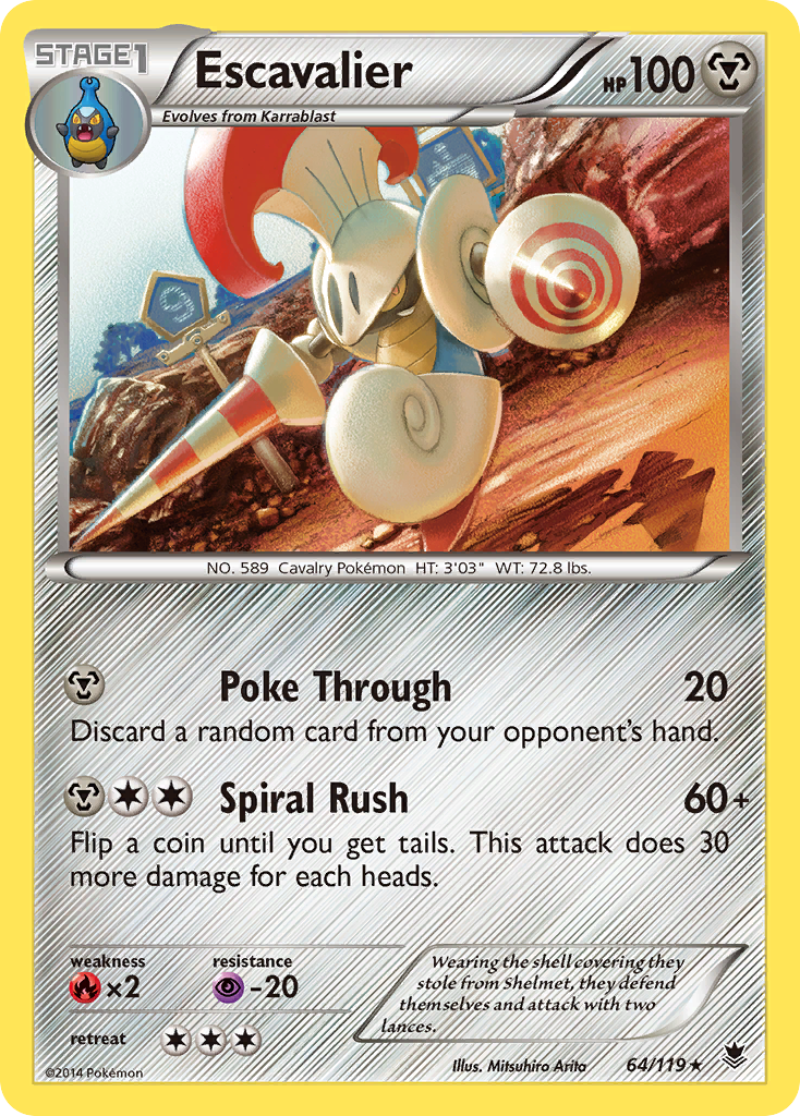 Escavalier 64 Rare card from Phantom Forces
