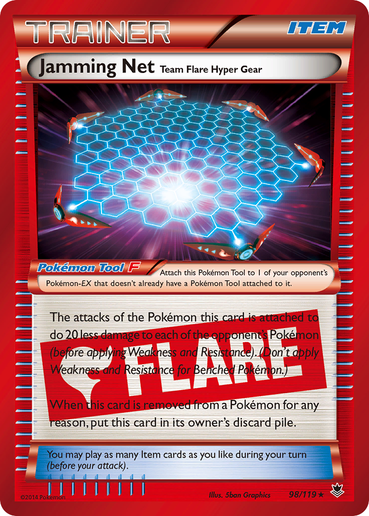 Jamming Net Team Flare Hyper Gear 98 Rare Holo card from Phantom Forces