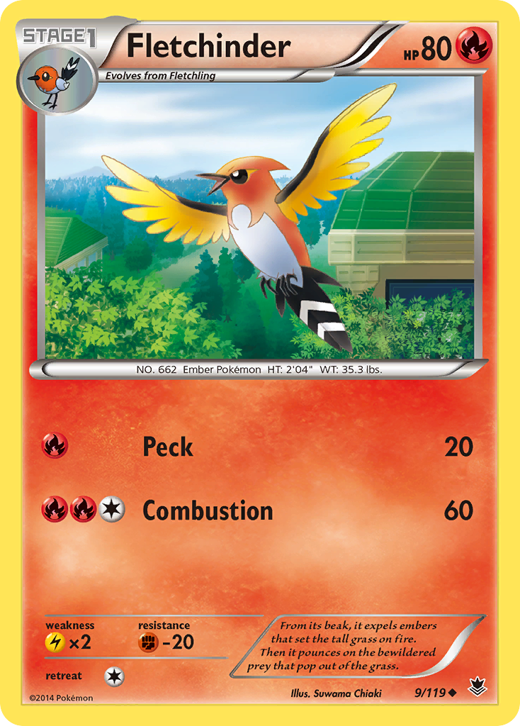 Fletchinder 9 Uncommon card from Phantom Forces