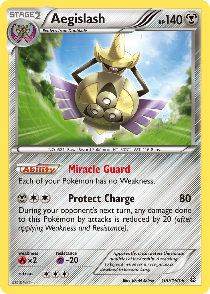 Aegislash 100 Rare Holo card from Primal Clash