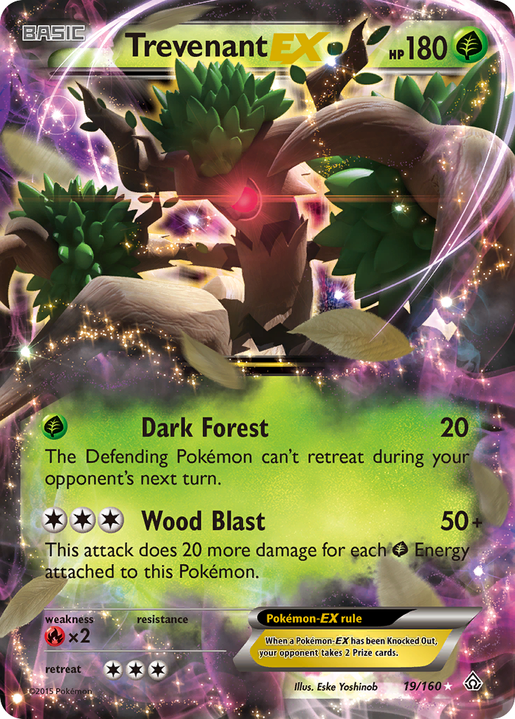 Trevenant-EX 19/160 Rare Holo EX card from Primal Clash