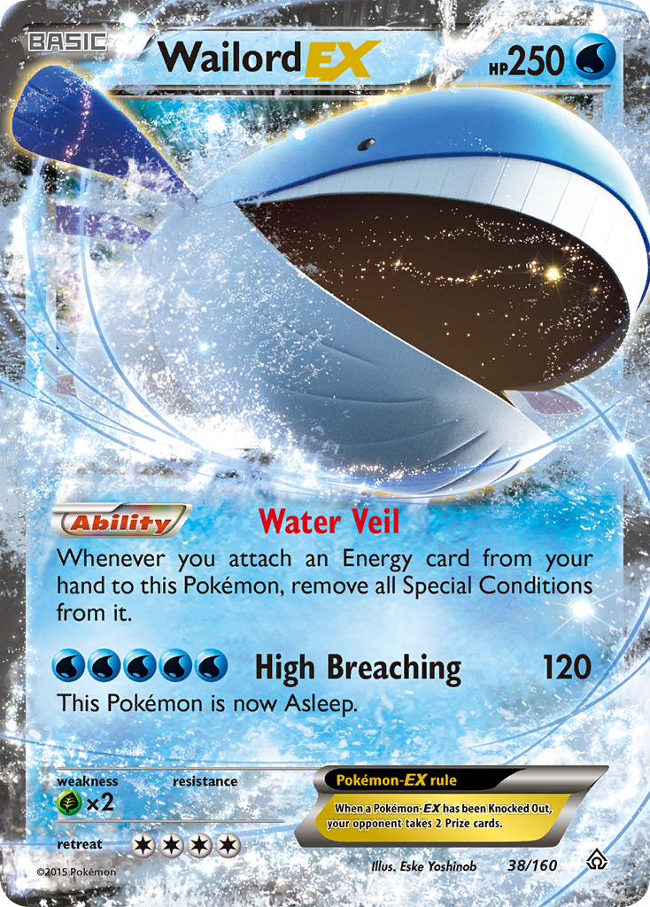 Wailord-EX 38 Rare Holo EX card from Primal Clash