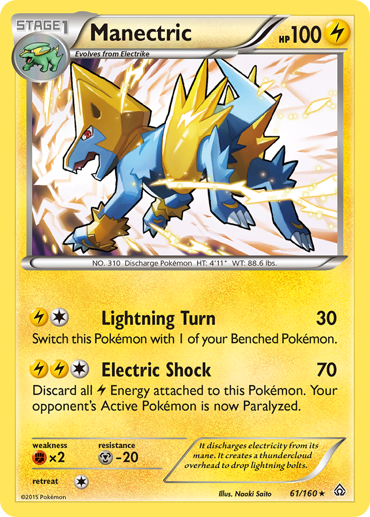 Manectric 61 Rare Holo card from Primal Clash