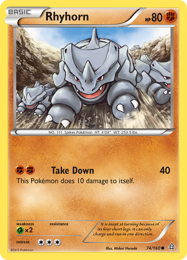 Rhyhorn 74 Common card from Primal Clash
