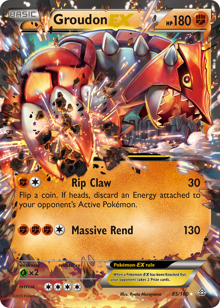 Groudon-EX 85 Rare Holo EX card from Primal Clash