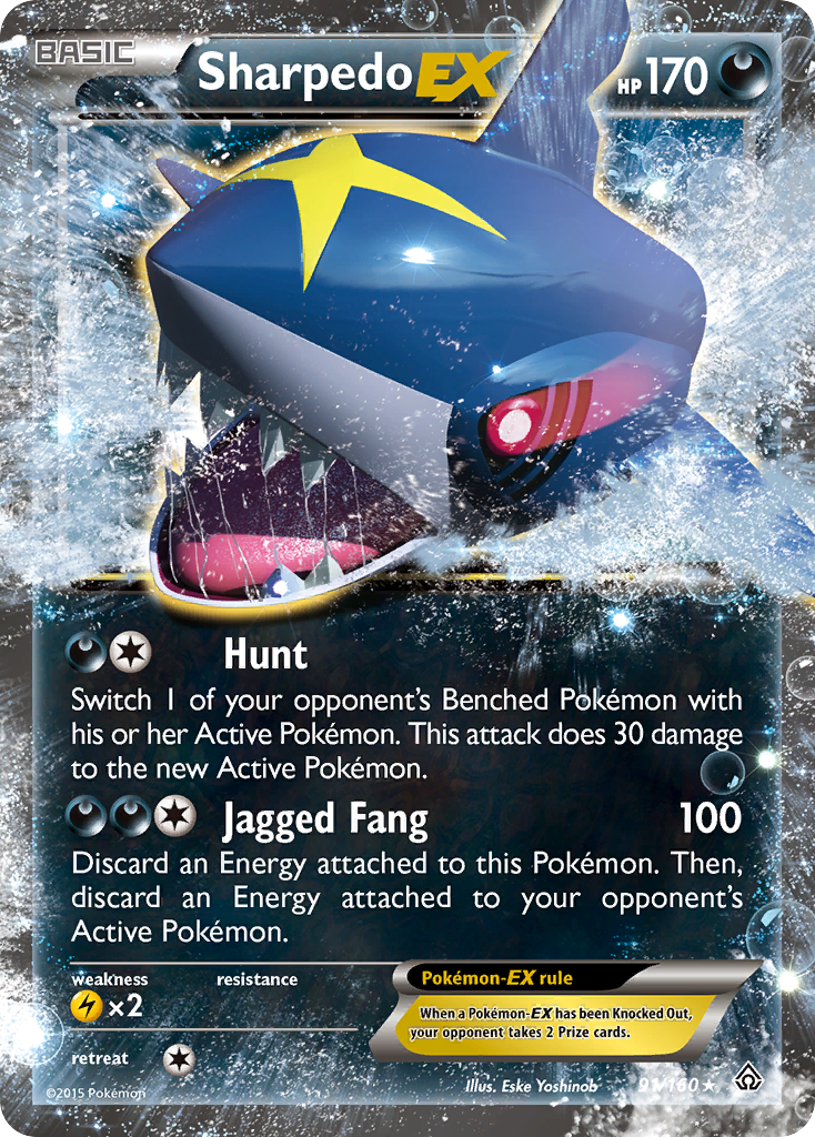 Sharpedo-EX 91 Rare Holo EX card from Primal Clash