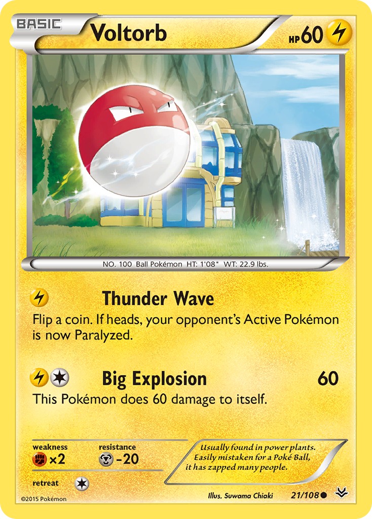 Voltorb 21 Common card from Roaring Skies