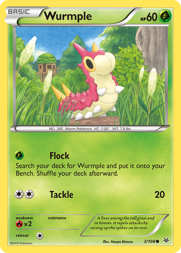 Wurmple 3 Common card from Roaring Skies