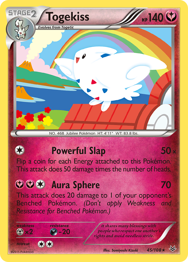 Togekiss 45 Rare card from Roaring Skies