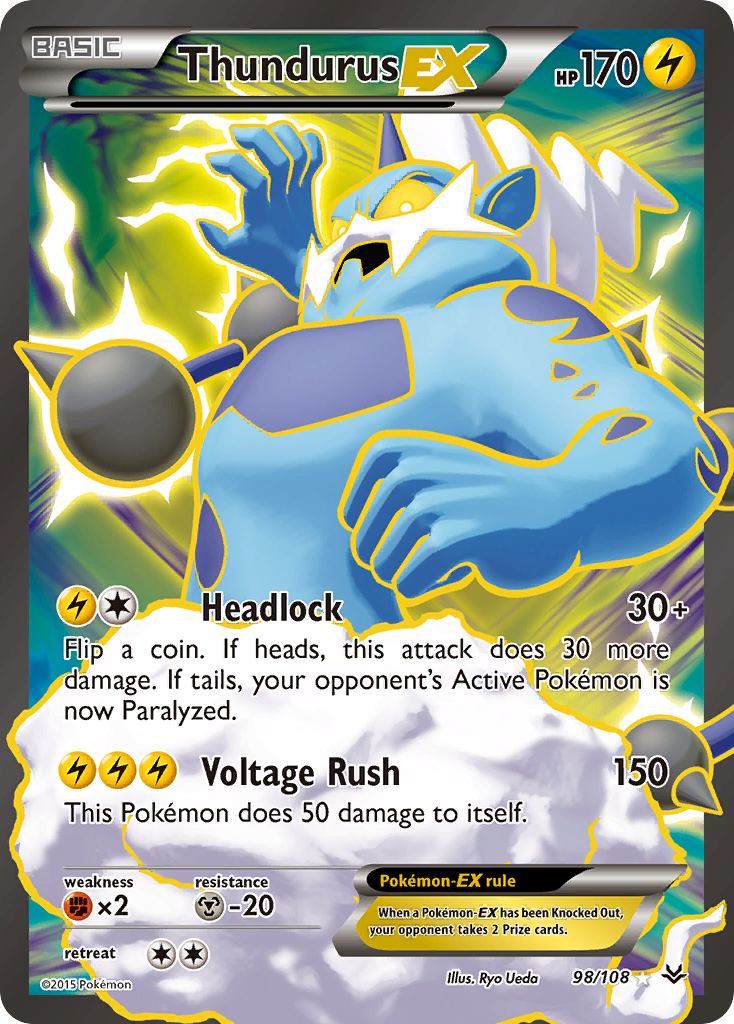 Thundurus-EX 98 Rare Ultra card from Roaring Skies