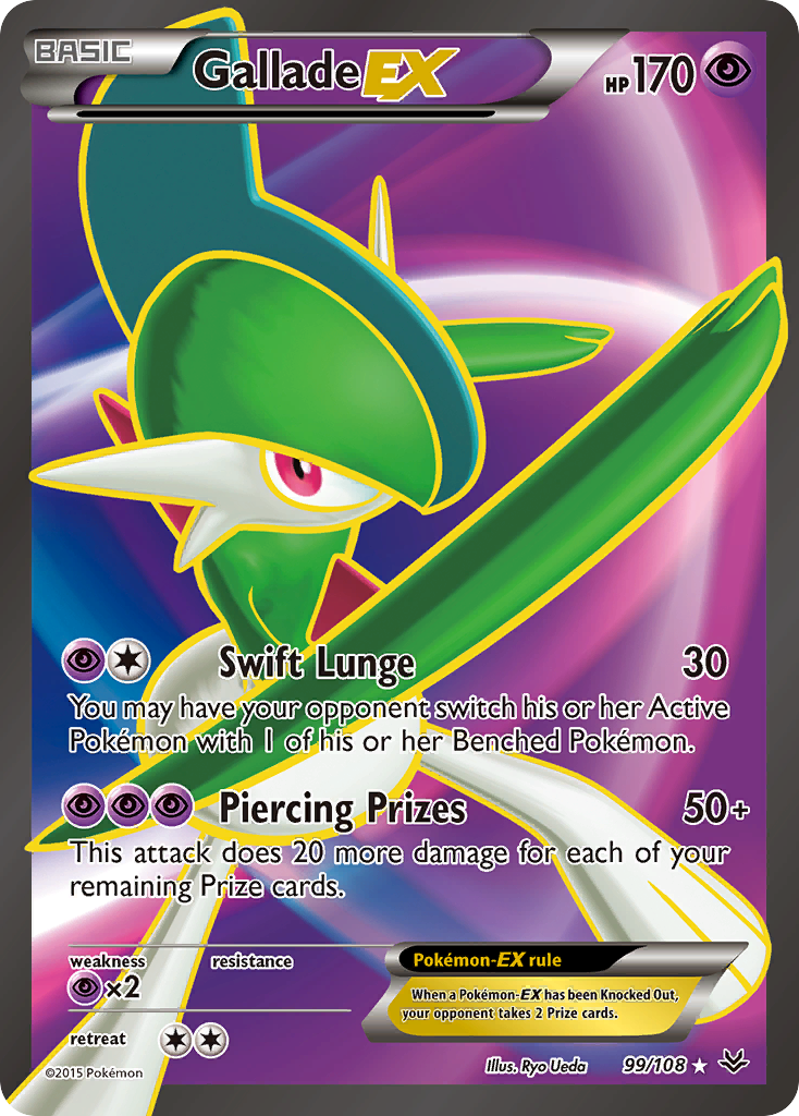 Gallade-EX 99/108 Rare Ultra card from Roaring Skies