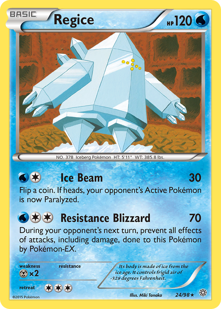 Regice 24/98 Rare card from Ancient Origins