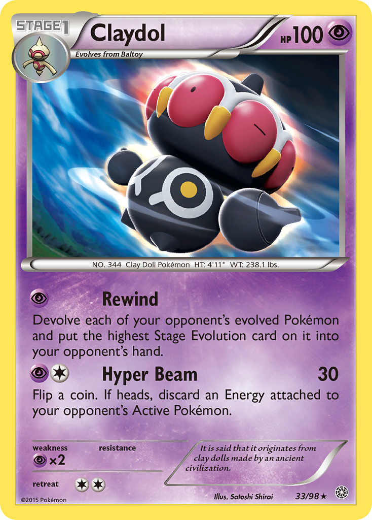 Claydol 33 Rare card from Ancient Origins