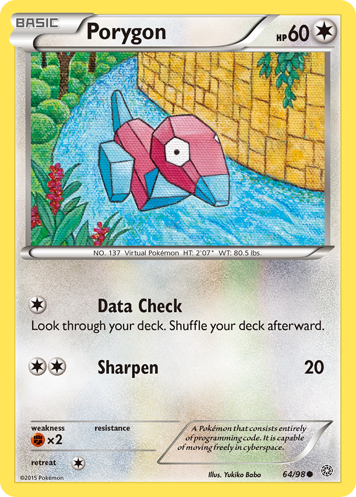 Porygon 64 Common card from Ancient Origins