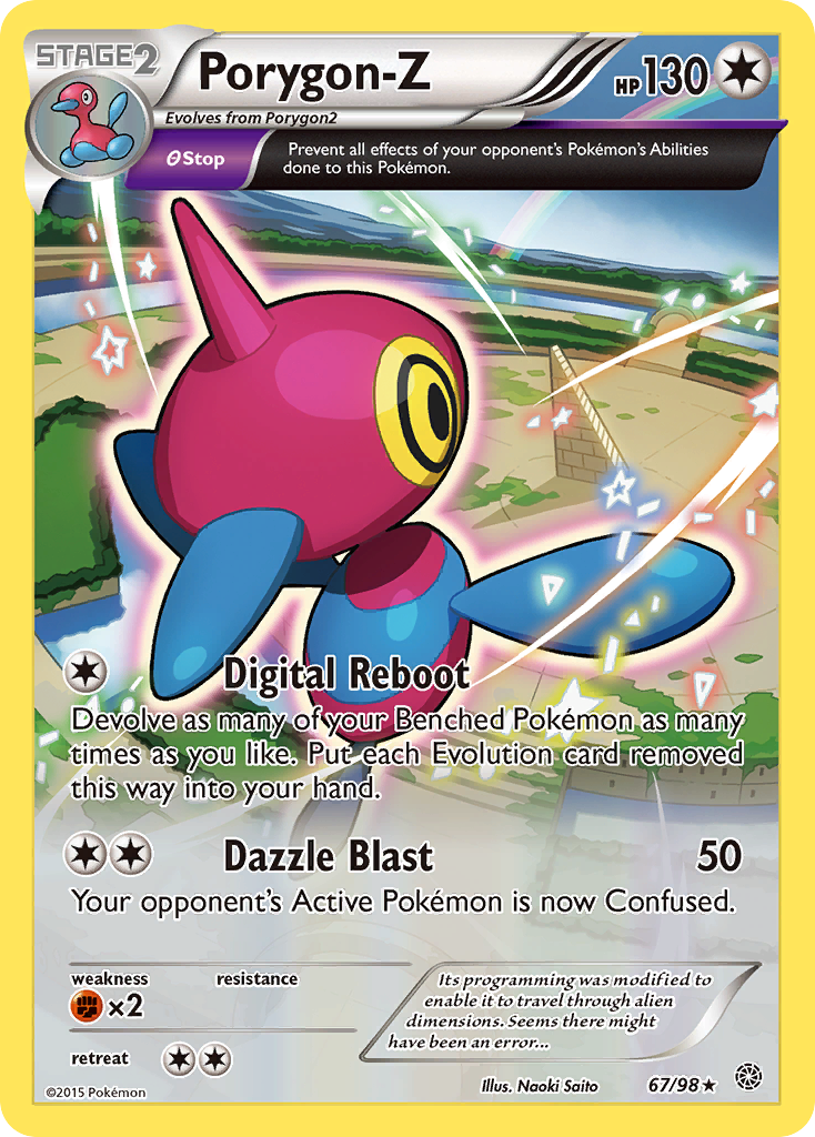 Porygon-Z 67 Rare Holo card from Ancient Origins