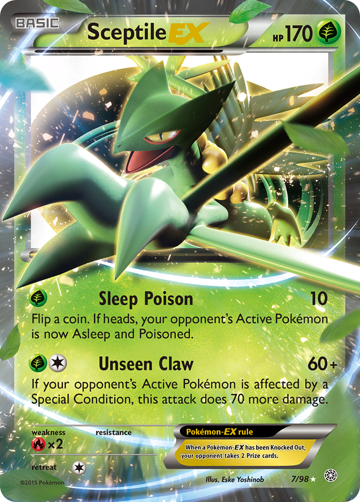 Sceptile-EX 7 Rare Holo EX card from Ancient Origins
