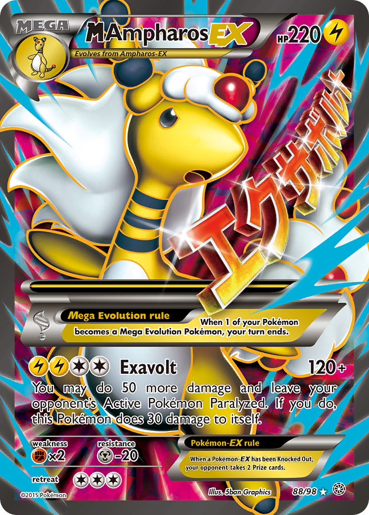 M Ampharos-EX 88 Rare Ultra card from Ancient Origins