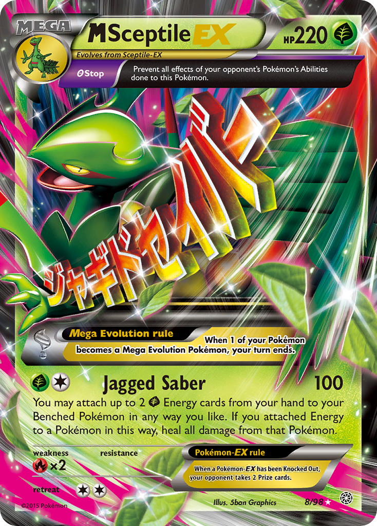 M Sceptile-EX 8 Rare Holo EX card from Ancient Origins