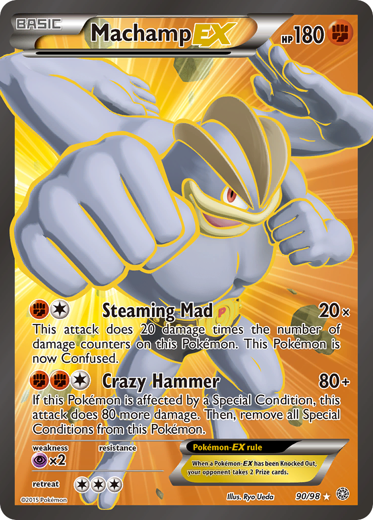 Machamp-EX 90 Rare Ultra card from Ancient Origins