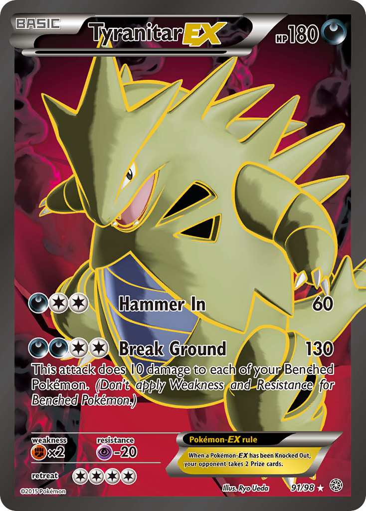 Tyranitar-EX 91/98 Rare Ultra card from Ancient Origins