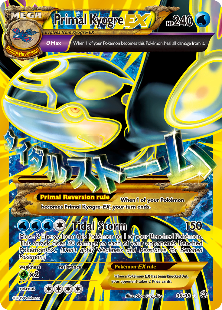 Primal Kyogre-EX 96/98 Rare Secret card from Ancient Origins