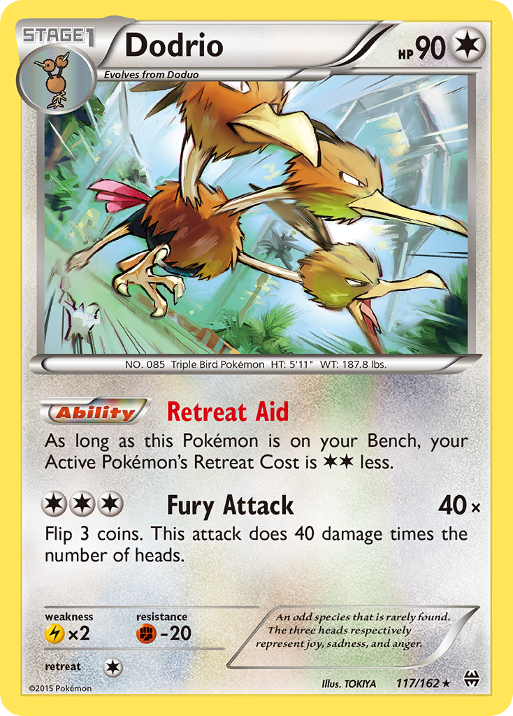 Dodrio 117 Rare card from BREAKthrough