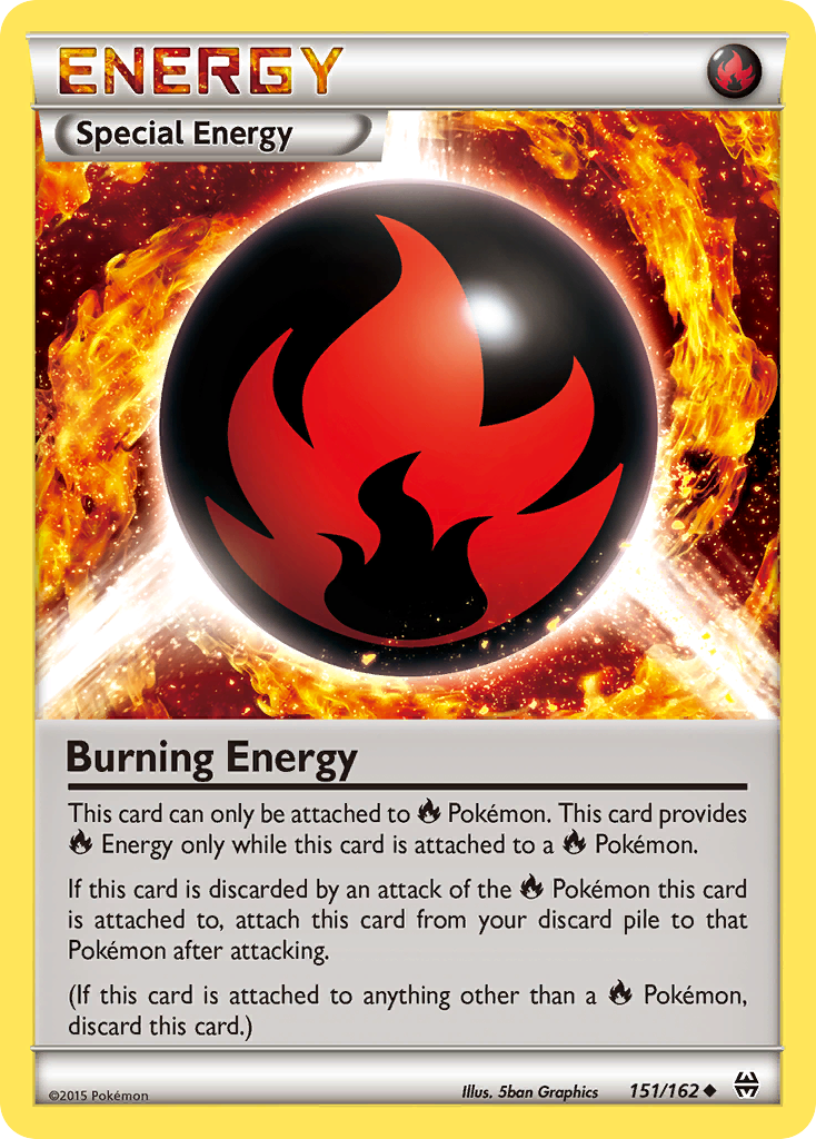 Burning Energy 151 Uncommon card from BREAKthrough