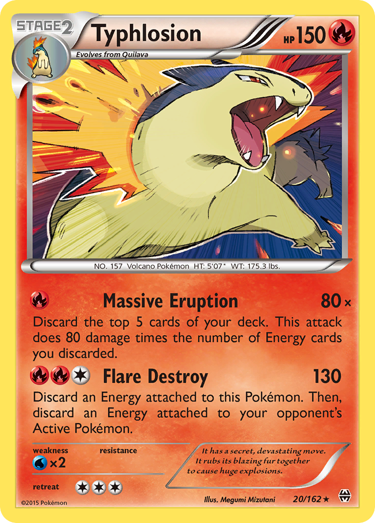 Typhlosion 20/162 Rare Holo card from BREAKthrough