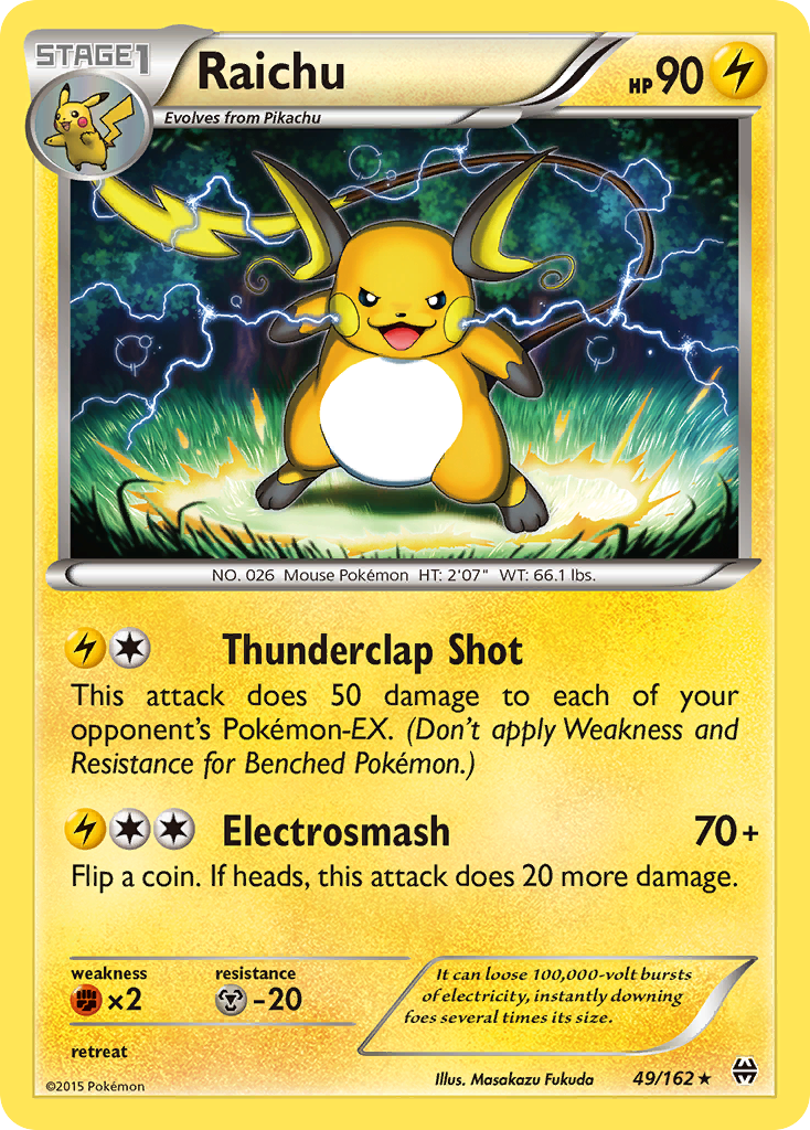 Raichu 49/162 Rare card from BREAKthrough