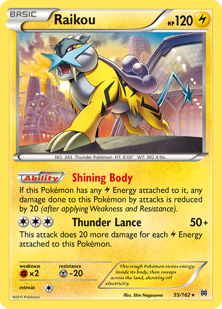 Raikou 55 Rare Holo card from BREAKthrough