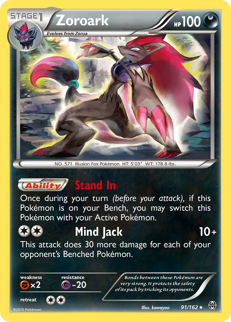 Zoroark 91 Rare Holo card from BREAKthrough
