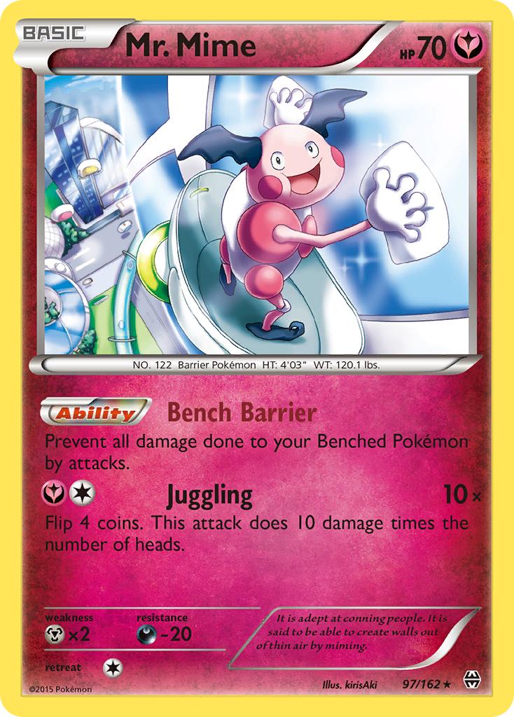 Mr. Mime 97 Rare card from BREAKthrough