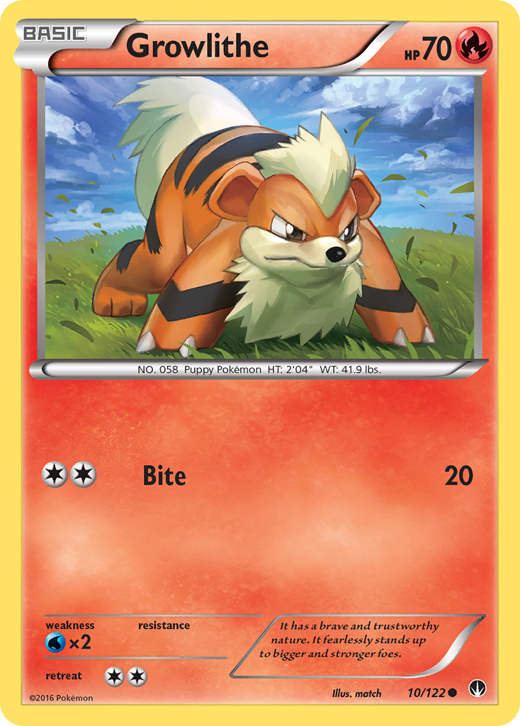 Growlithe 10 Common card from BREAKpoint