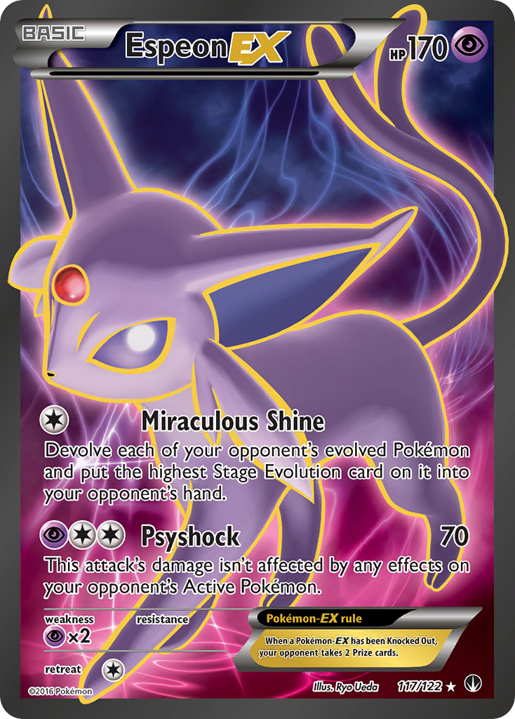 Espeon-EX 117 Rare Ultra card from BREAKpoint