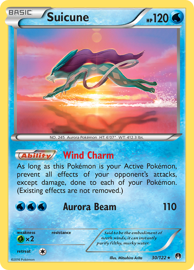 Suicune 30 Rare Holo card from BREAKpoint