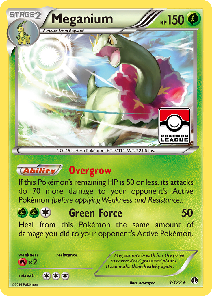 Meganium 3 Rare Holo card from BREAKpoint