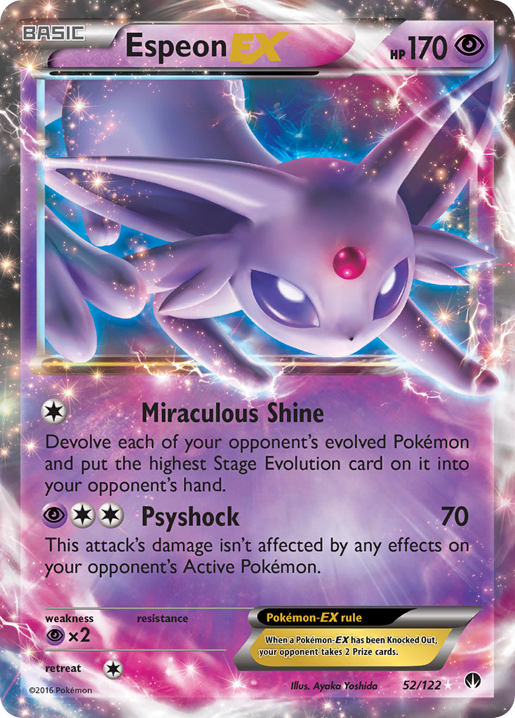 Espeon-EX 52/122 Rare Holo EX card from BREAKpoint