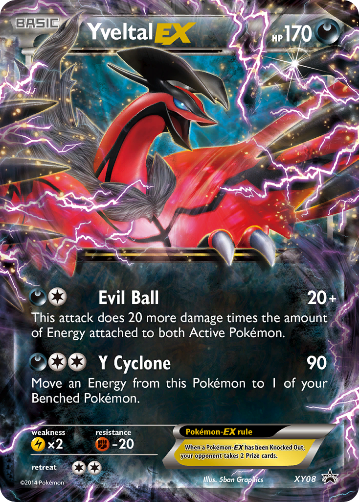 Yveltal-EX XY08 Promo card from XY Black Star Promos