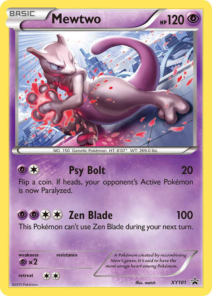 Mewtwo XY101 Promo card from XY Black Star Promos