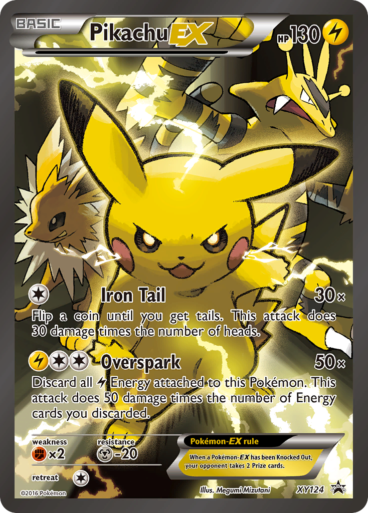 Pikachu-EX XY124 Promo card from XY Black Star Promos
