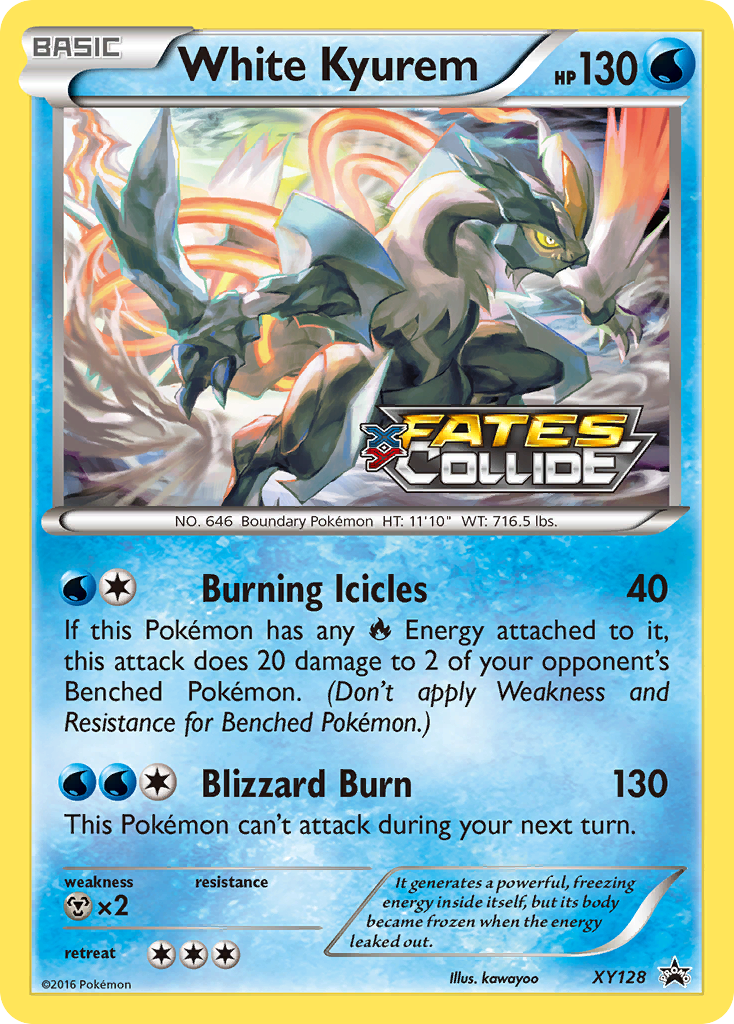 White Kyurem XY128 Promo card from XY Black Star Promos