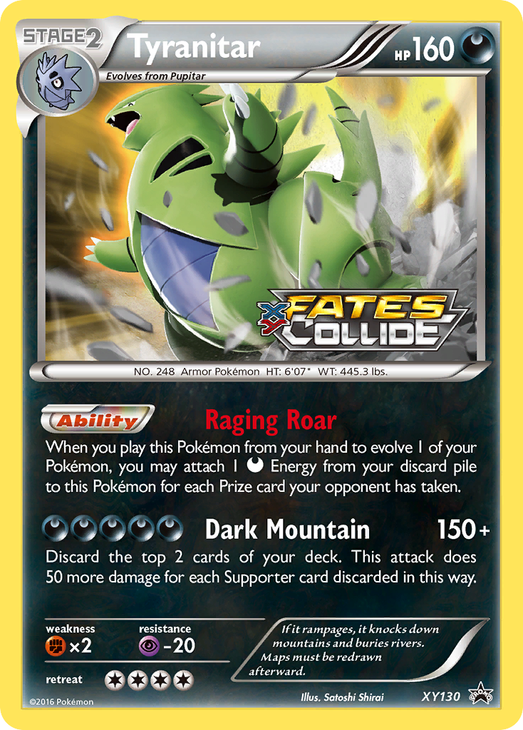 Tyranitar XY130 Promo card from XY Black Star Promos