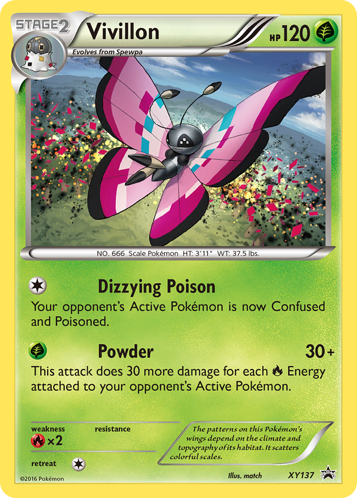 Vivillon XY137 Promo card from XY Black Star Promos